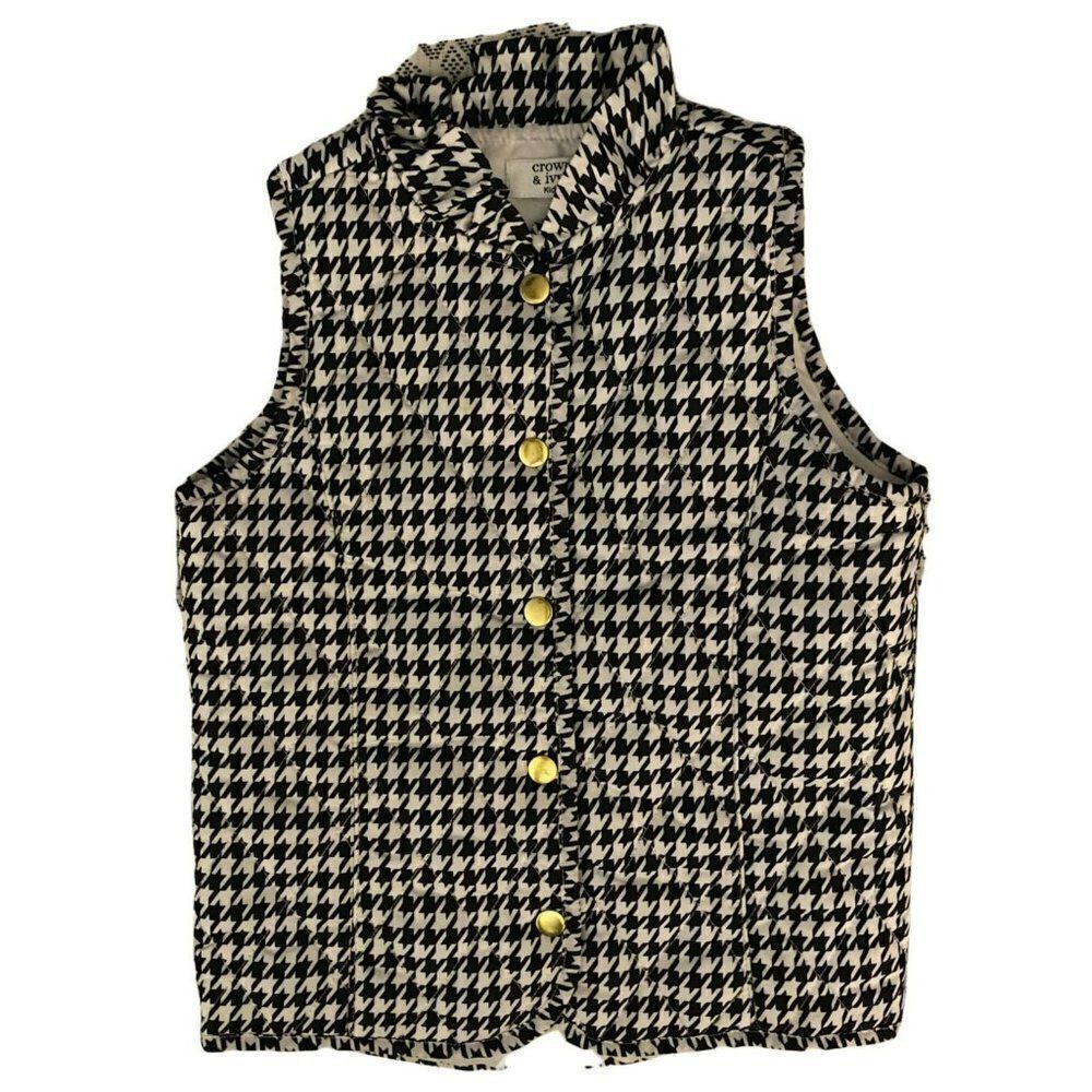Crown & Ivy Girls Black/White Vest (S)